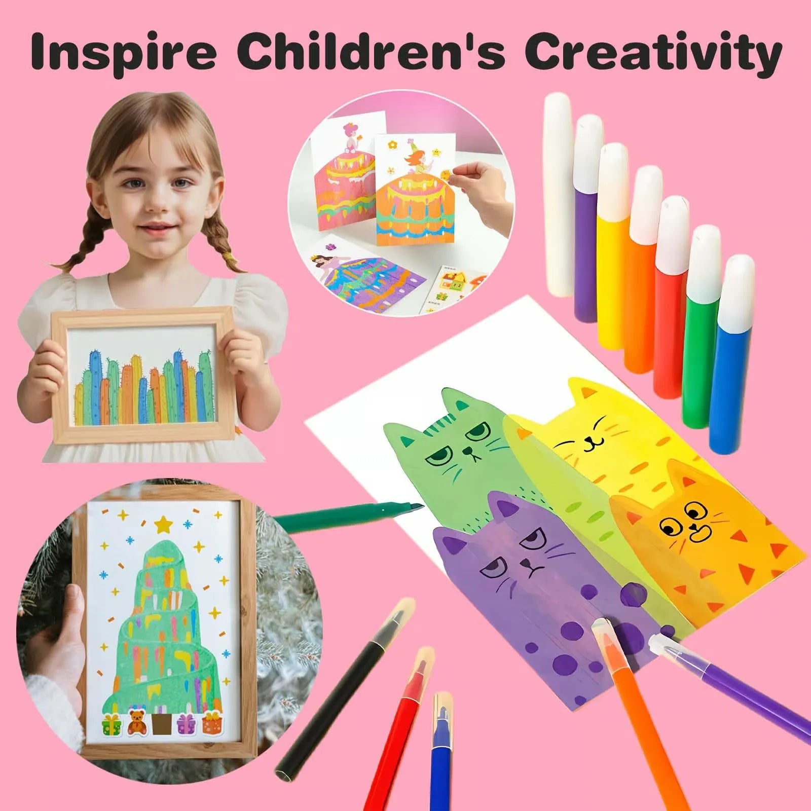 Loisir Sans écran Enfants Kit D'art à Gratter Arc-en-ciel - Papier à Loisir Sans écran Enfants Kit D'art à Gratter Arc-en-ciel - Papier à