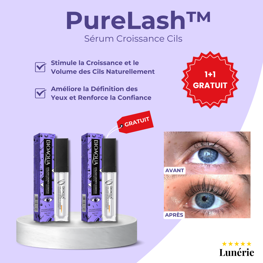 1+1 GRATUIT🔥 | PureLash™ Sérum Croissance Cils