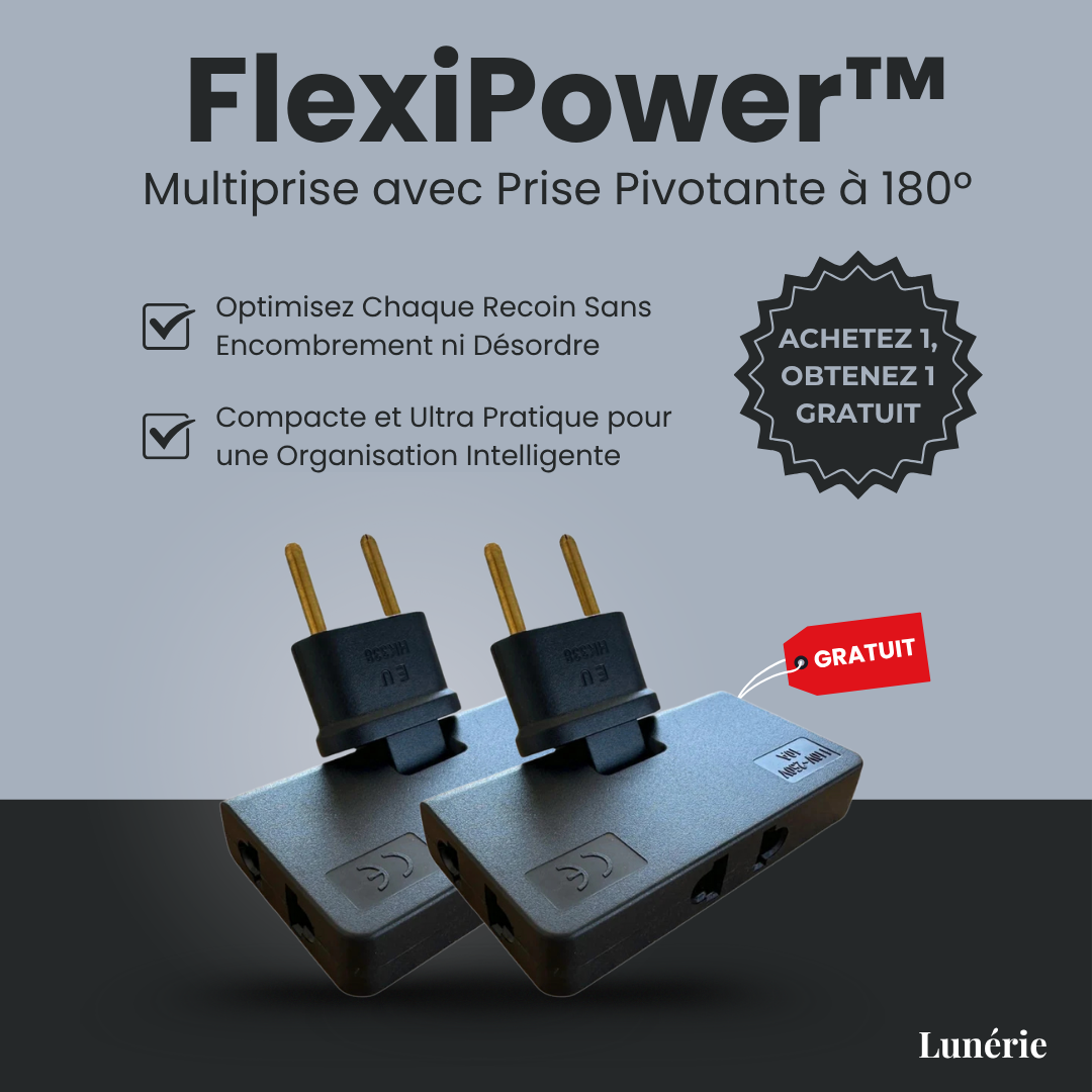1 ACHETÉ = 1 OFFERT | FlexiPower™ Multiprise avec Prise Pivotante à 180º