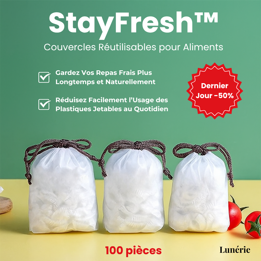 Dernier Jour -50% | StayFresh™ - Couvercles Réutilisables pour Aliments (100 pièces)