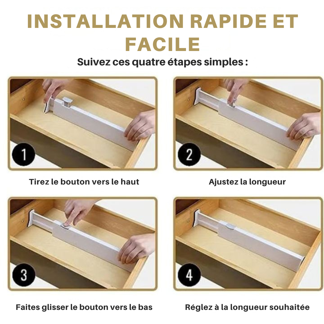 Dernier Jour -50% | DrawerFlex™ Séparateur de tiroirs réglables