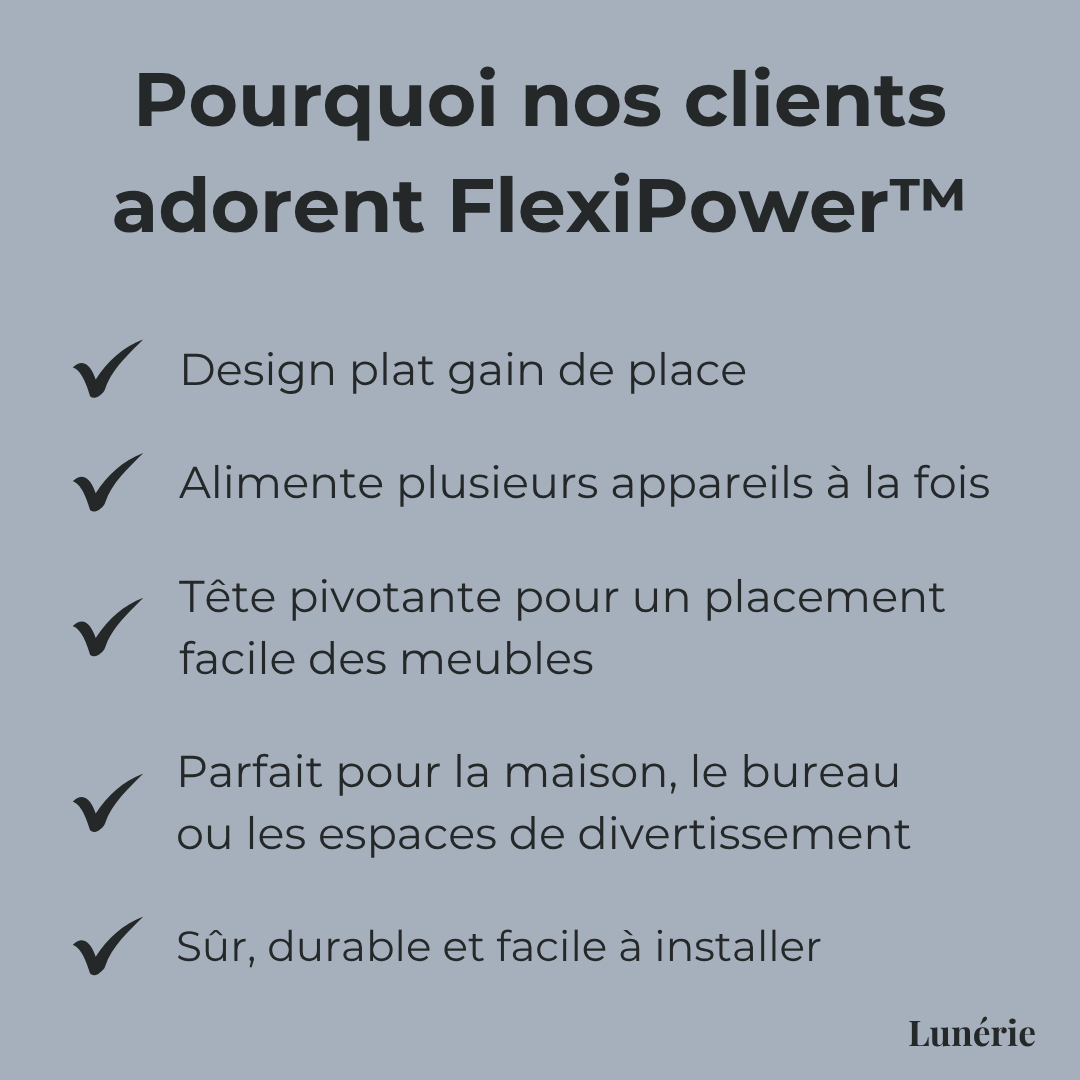 1 ACHETÉ = 1 OFFERT | FlexiPower™ Multiprise avec Prise Pivotante à 180º