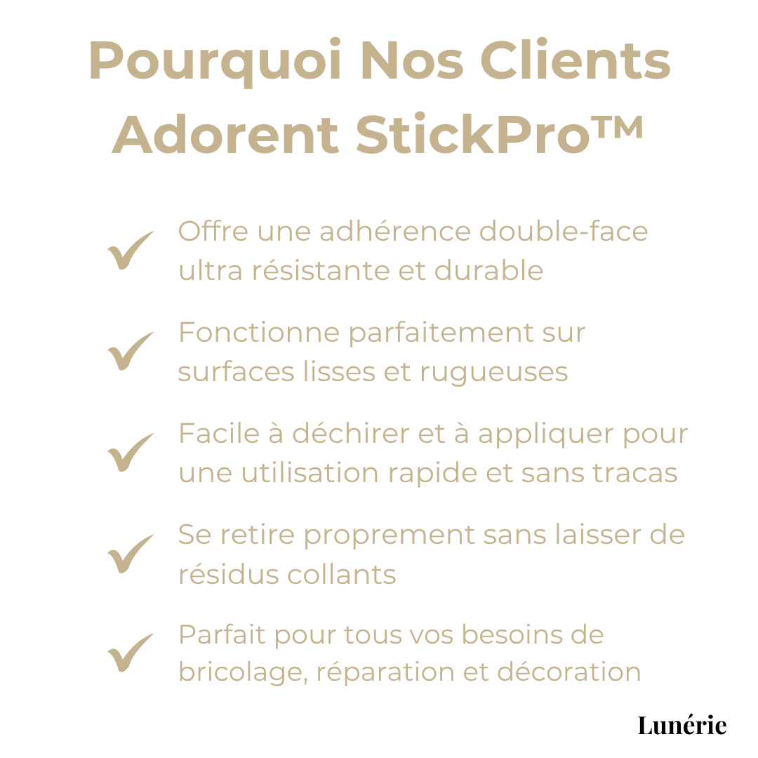 1 ACHETÉ = 1 OFFERT | StickPro™ Collez solidement et proprement, sans effort ni outil !