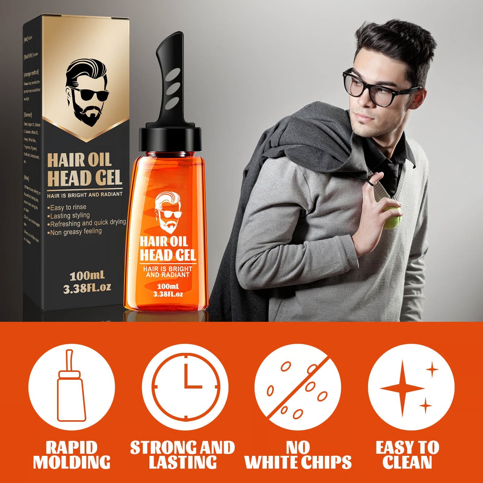Dernier Jour -50% | StyleGrip™ Gel Coiffant avec Peigne Applicateur
