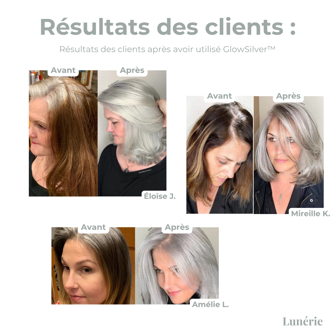 1 ACHETÉ =  1 OFFERT | GlowSilver™ Teinture Capillaire Naturelle 2-en-1