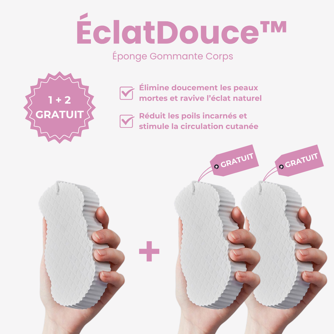 1 + 2 GRATUIT | ÉclatDouce™ Éponge Exfoliante pour le Corps