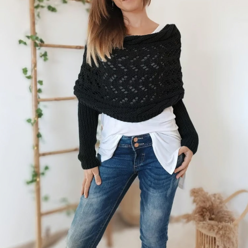 Dernier Jour -50% | Ruby™ Étole tricotée avec manches