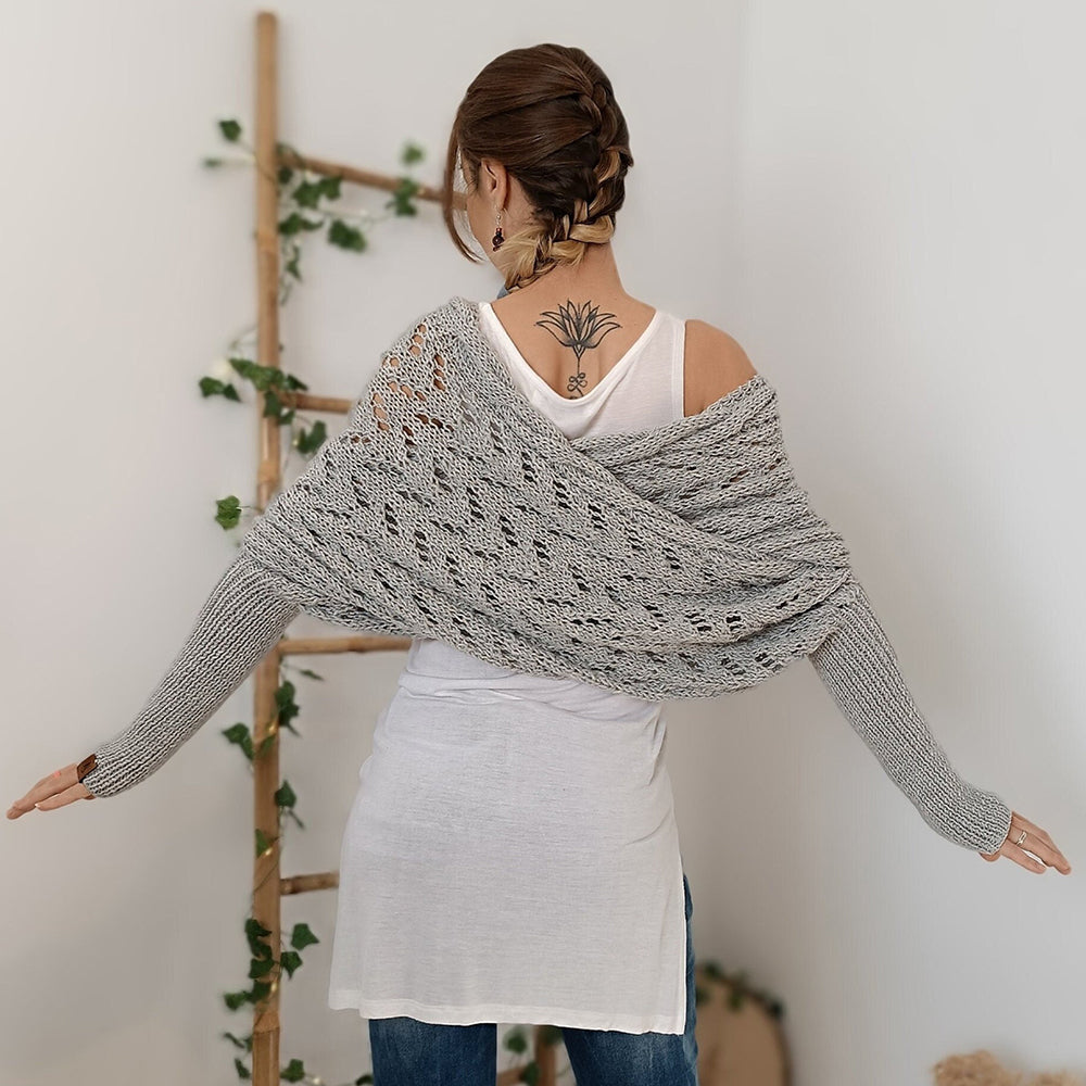 Dernier Jour -50% | Ruby™ Étole tricotée avec manches