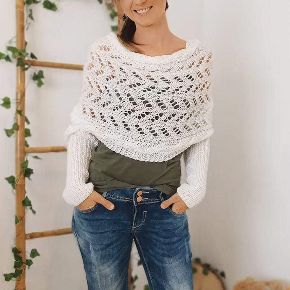 Dernier Jour -50% | Ruby™ Étole tricotée avec manches