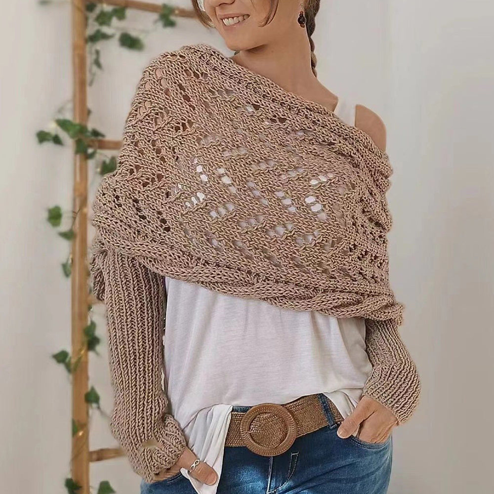 Dernier Jour -50% | Ruby™ Étole tricotée avec manches