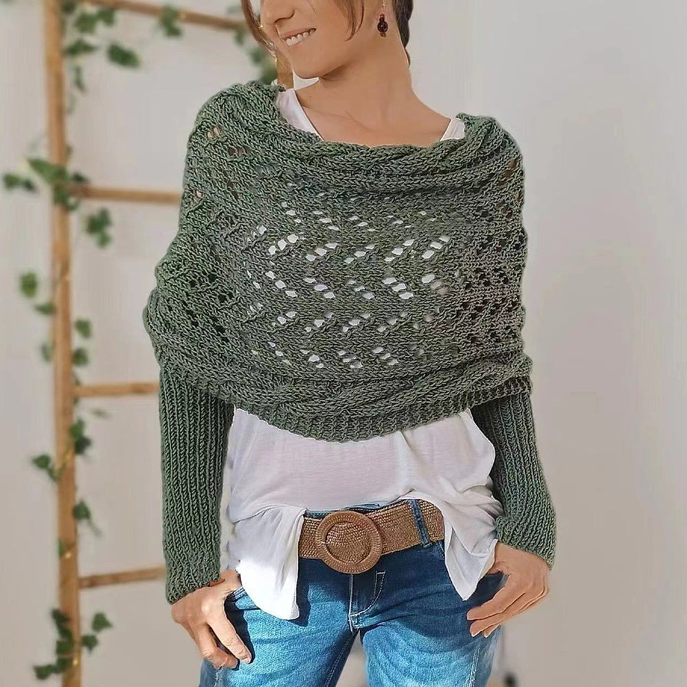 Dernier Jour -50% | Ruby™ Étole tricotée avec manches