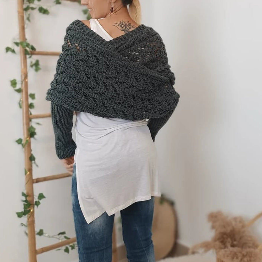 Dernier Jour -50% | Ruby™ Étole tricotée avec manches