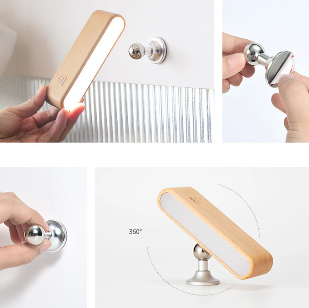 Dernier Jour -50% | FlexiGlow™ Lampe Bois Naturel et Pivotante
