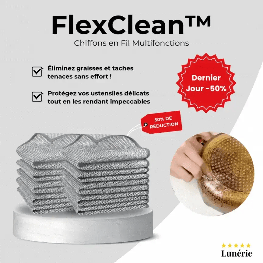 Dernier Jour -50% | FlexClean™ Chiffons en Fil Multifonctions (10 pièces)
