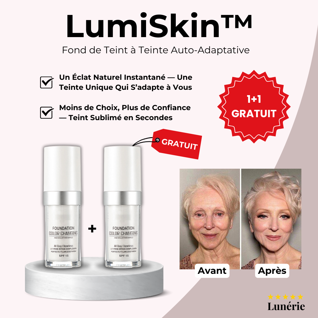 1+1 GRATUIT🔥 | LumiSkin™ - Fond de Teint à Teinte Auto-Adaptative
