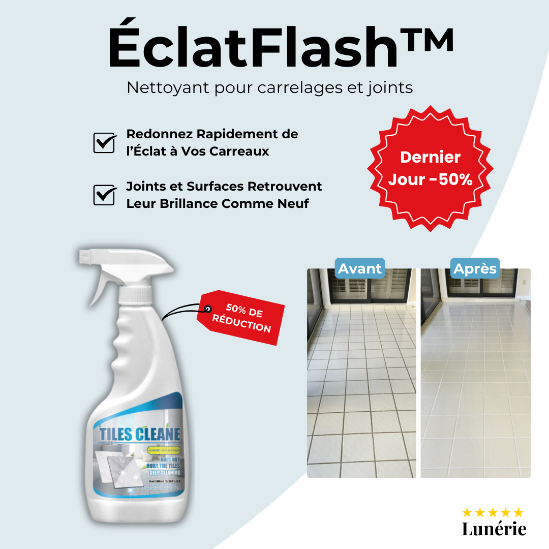 Dernier Jour -50% | ÉclatFlash™ Nettoyant pour carrelages et joints